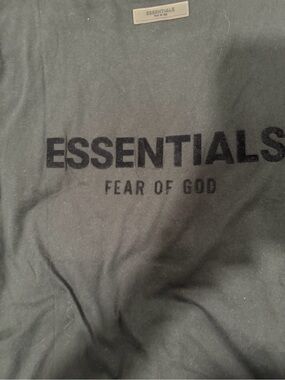 Essentials Fear of God Black Logo Short Sleeve Tee